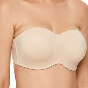 Delimira soft tan strapless minimized bra 36G